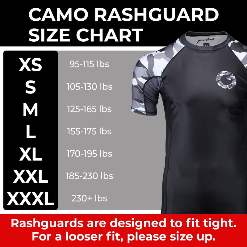 Gold BJJ Jiu Jitsu Rashguard - Camo Short Sleeve Rash Guard Compression Shirt for No-Gi, Gi, & MMA (Black Camo, M) - Image 4